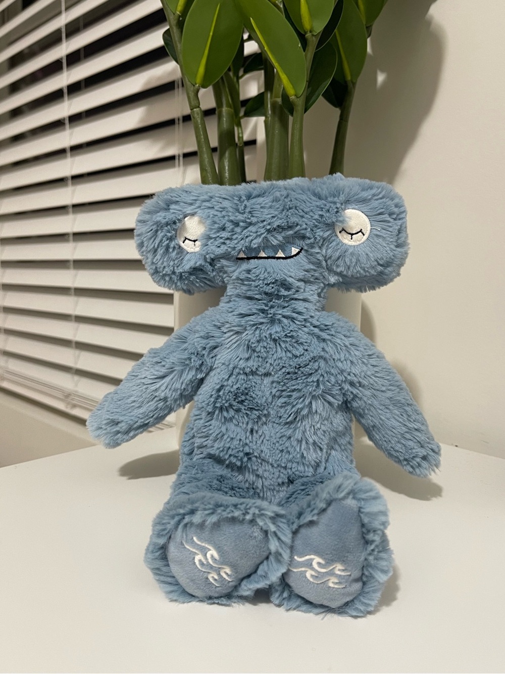 SLUMBERKINS hammerhead shark plush stuffed animal blue soft